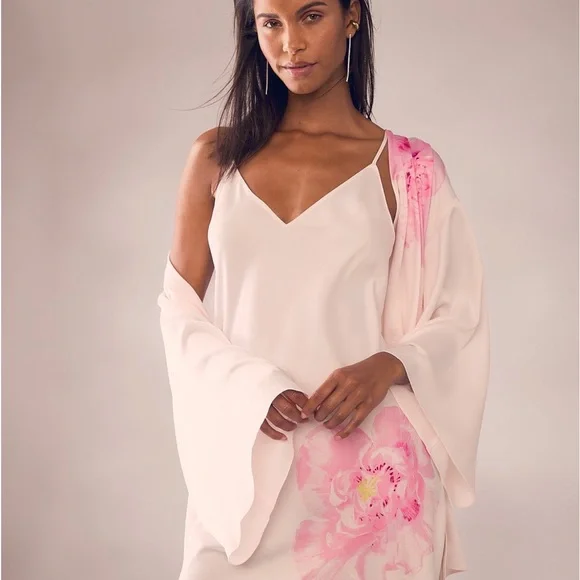 ISO Victoria's Secret Pink Satin Chemise with Floral Details - Picture 2 of 2